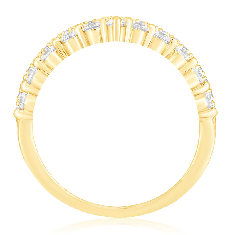 Lab Grown Diamond 1/2ctw. Double Contour 10k Yellow Gold Wedding Ring image number null